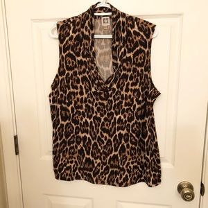 Anne Klein Plus Size Animal Print Top